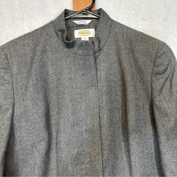 Talbots 100% Wool Gray Full Zip Long Sleeve Blazer Jacket Size‎ 4 - Picture 2 of 8